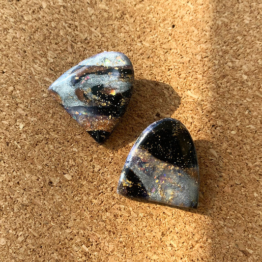 Limited Edition black marble arc studs
