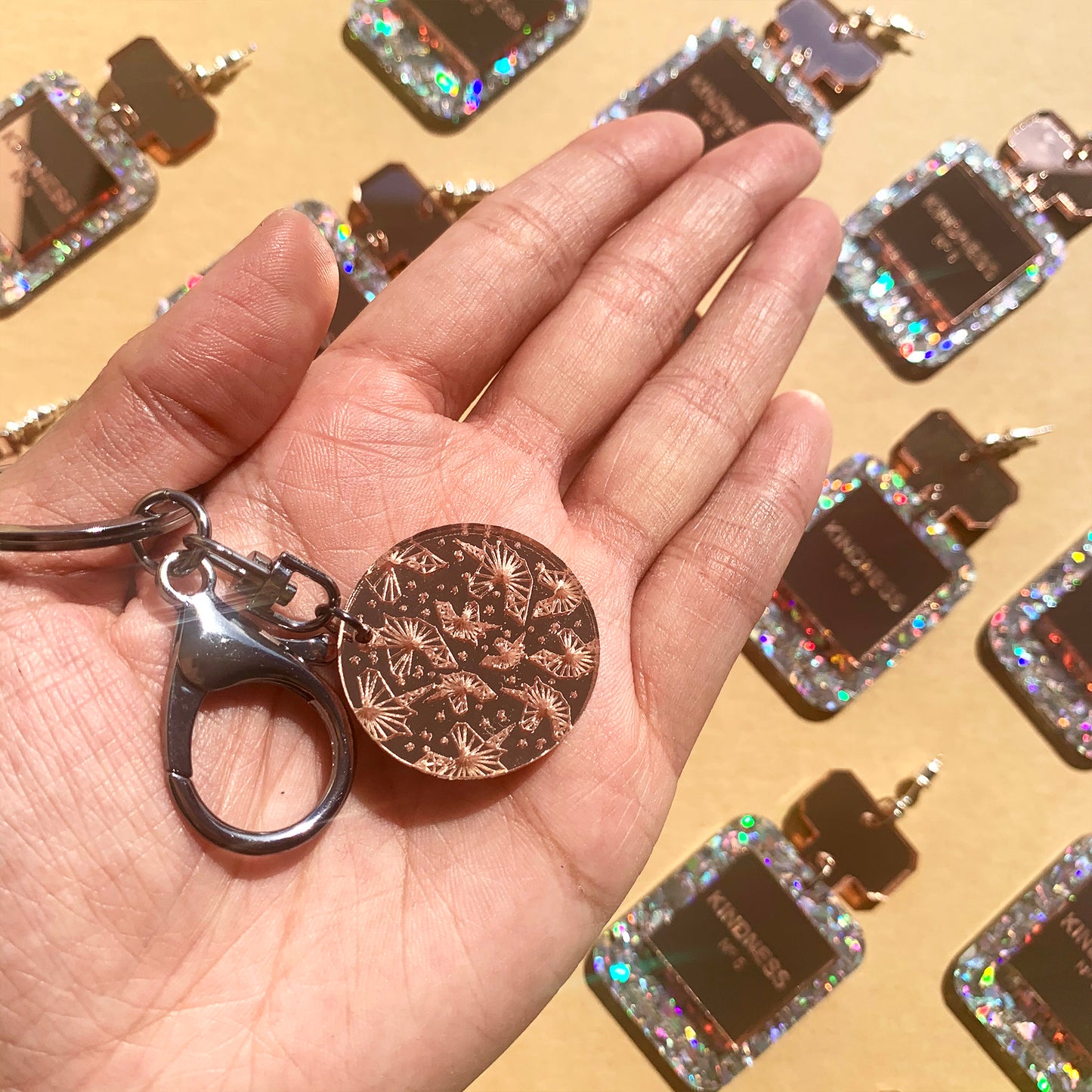 Luxe Keyring (Unicorn Pattern Rose Gold) - Oh How Kind